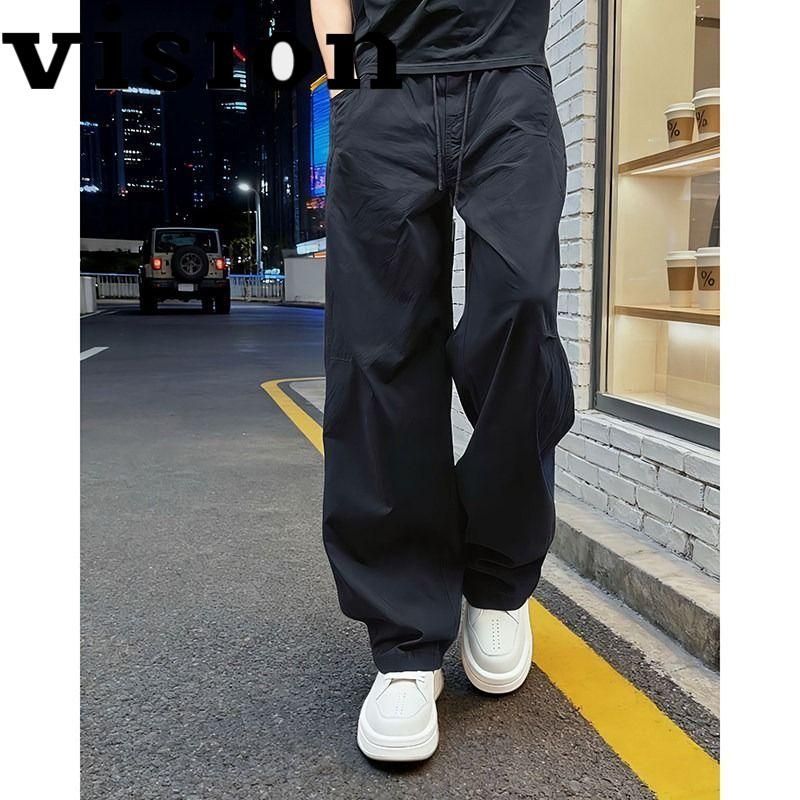 [จํากัดเวลา Seckill] สไตล์อเมริกัน Destruction Outline Overalls ผู้ชายฤดูใบไม้ผลิอินเทรนด์ cleanfit หลวม Retro นักเรียนเกาหลีกางเกงลําลองขากว้าง