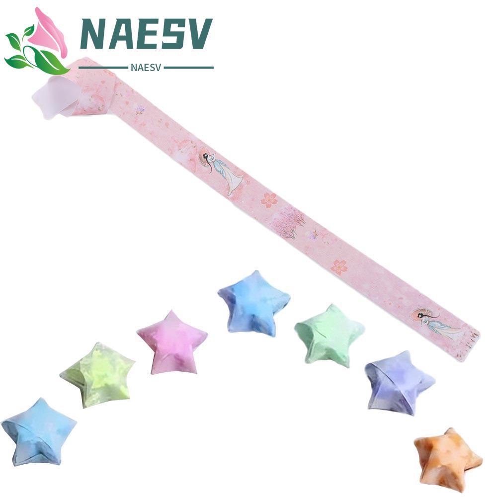 NAESV DIY ศิลปะมือทํากระดาษพับตกแต่งบ้านตกแต่งแถบกระดาษ Origami Star Lucky Star DIY Origami Lucky St
