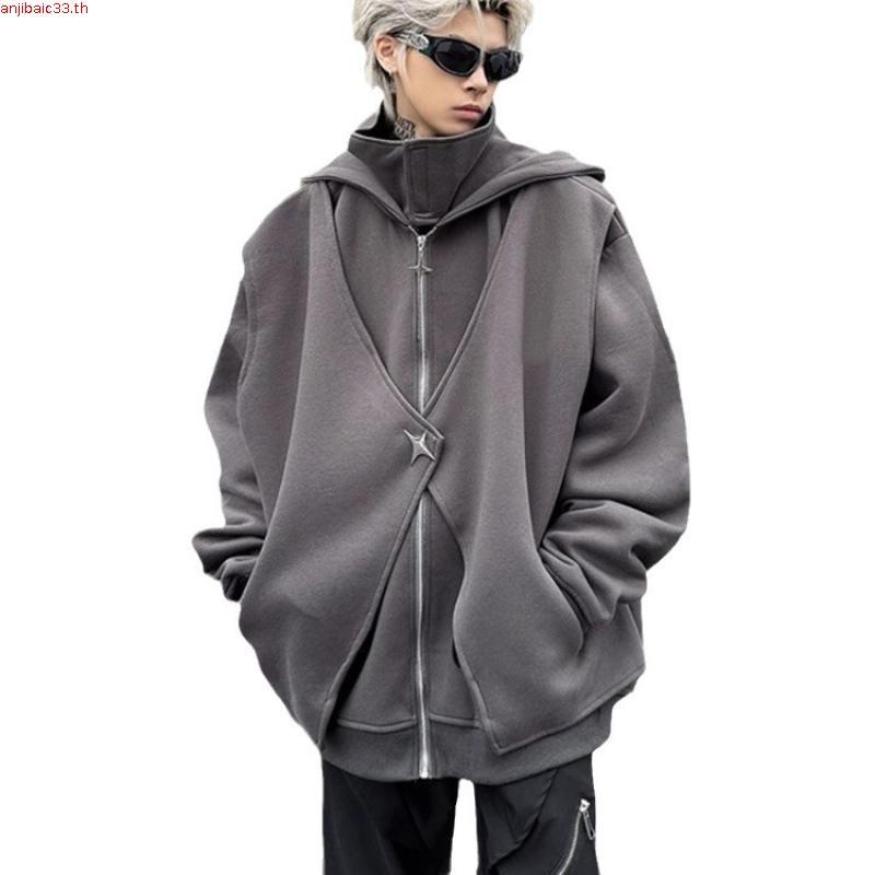 แฟชั่นhoodieแจ็คเก็ตสําหรับชายอเมริกันhoodieแจ็คเก็ตunisexหลวมhigh Streetเสื้อสเวตเตอร์ถักสําหรับผู้