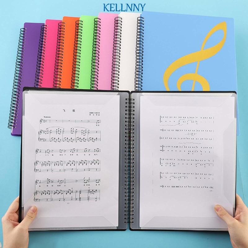 Kelln A4 โฟลเดอร์แฟ้มกันน้ํา Spiral-bound Sheet Music Binder 10x13Inches 20 แขน