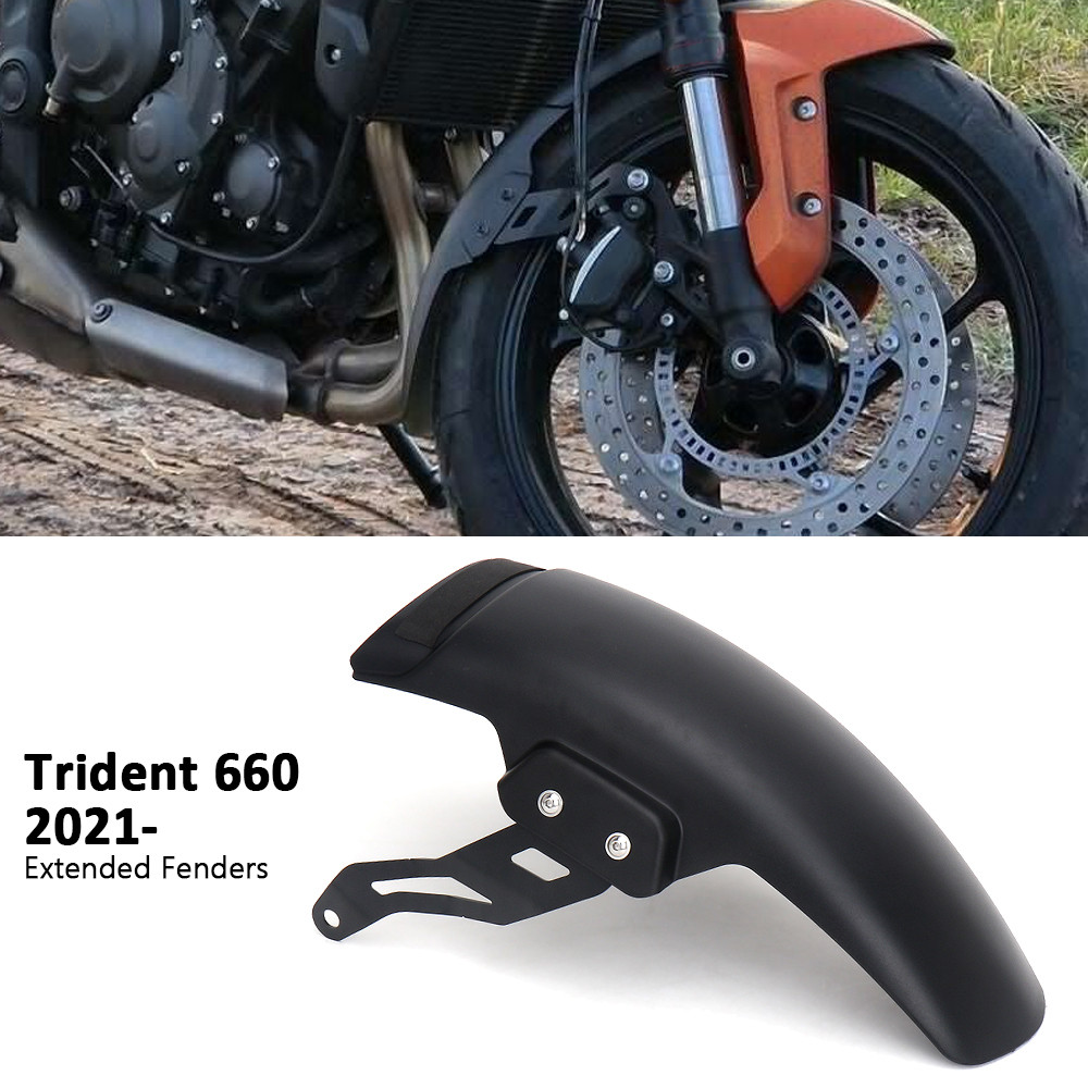 TC Trident 660 Motorcycle Front Fender Mudguard Extender Extension Black For TRIDENT 660 Trident660 