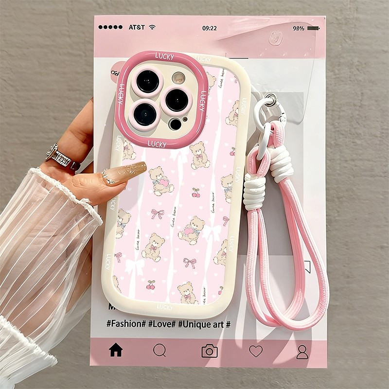 เคส+สร้อยข้อมือ Samsung Galaxy A55 A16 A15 A14 A13 A12 A06 A05S A05 A04S A03S A02S M12 A54 A53 A52S 