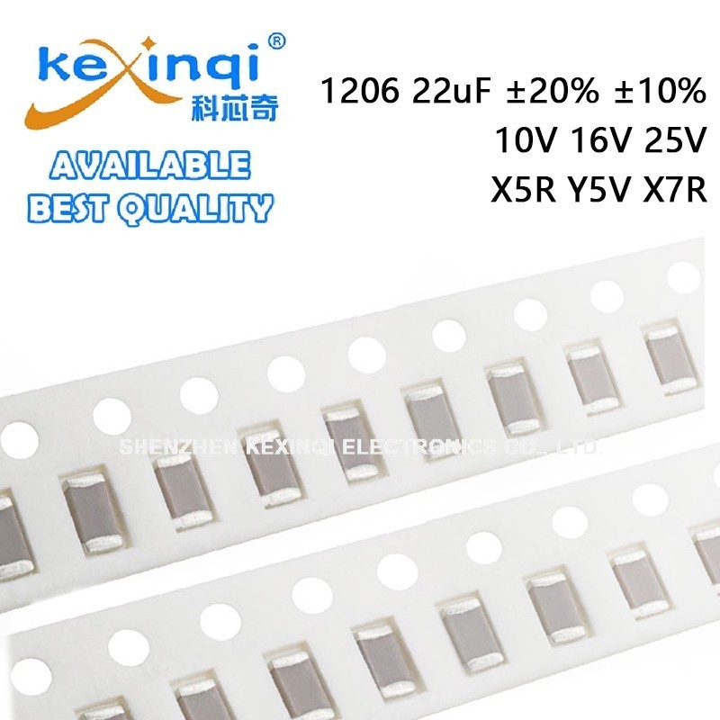 (10 ชิ้น) 1206 22uF Capacitor ±20% ±10% 10V 16V 25V X5R Y5V X7R SMD ชิป Multilayer ตัวเก็บประจุเซราม