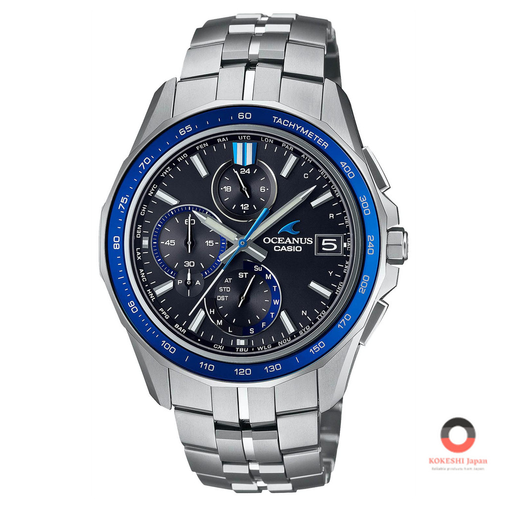 [Direct from Japan] CASIO OCEANUS Manta นาฬิกาผู้ชายญี่ปุ่นแท้ Bluetooth โซลาร์เซลล์กันน้ำ กระจกแซฟไ