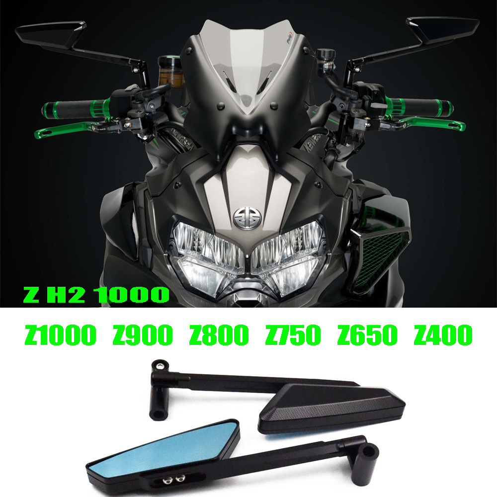 Zกระจกสําหรับ Kawasaki Z900 Z650 Z H2 1000 กระจกรถจักรยานยนต์ Z1000 Z800 Z750 Z400 ปรับกระจกมองหลังแ