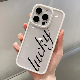 ปลอกสําหรับiPhone 16 15 17 Pro Max 11 13 14 12 ProสําหรับiPhone 16e 7 8 Plus XS Max X XR SE2022 Lucky Script Clear Softกันกระแทก