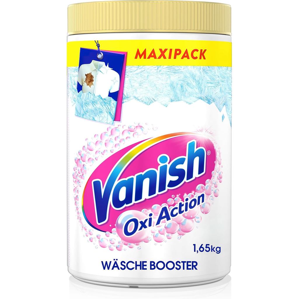Vanish Oxi Action ผงซักฟอกไม่มีคลอรีน 1.65 กก. - เหมาะสำหรับเสื้อผ้าสีขาว