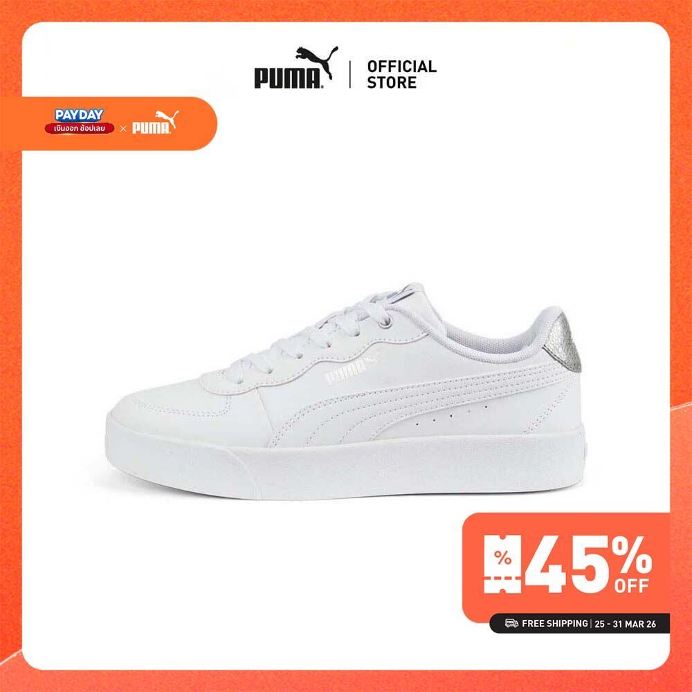 PUMA BASICS - สนีกเกอร์ผู้หญิง Skye Clean Distressed สีขาว - 38666602