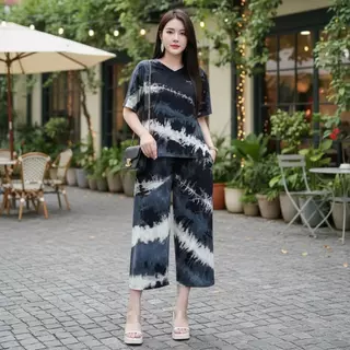 Mayura Stores No.C3446 ชุดเซ็ท2ชิ้น ลายมัดย้อมสวยๆ เสื้อ+กางเกง *กางเกงมีกระเป๋า* ผ้านุ่มใส่สบาย เสื้อผ้าแฟชั่น