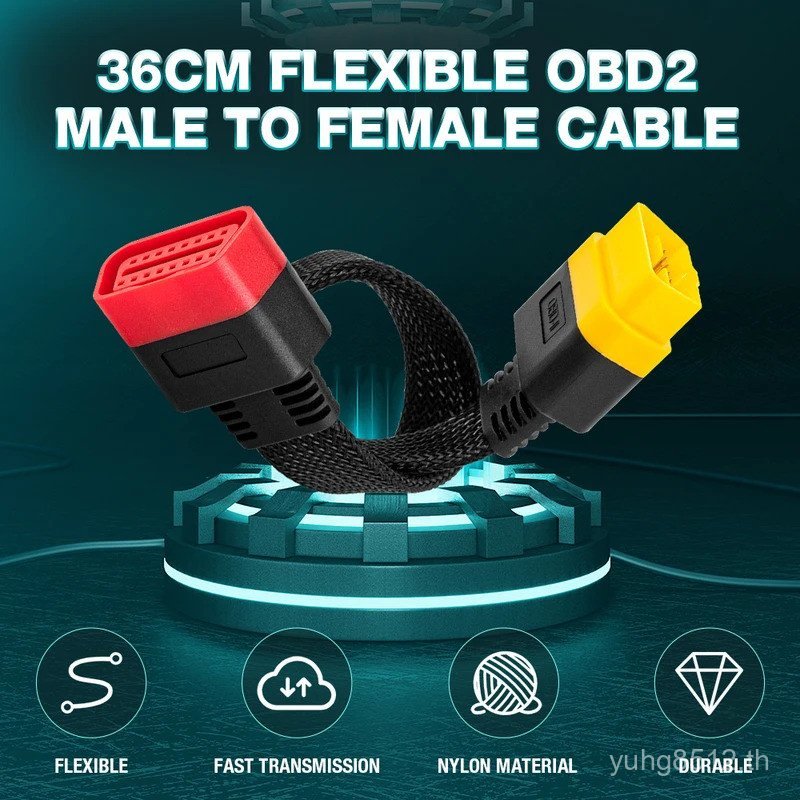 OBD2 สายต่อ OBD ชายหญิง Connector With16Pins อะแดปเตอร์สําหรับ 12V รถ Thinkdiag Easydiag Diagzone EL