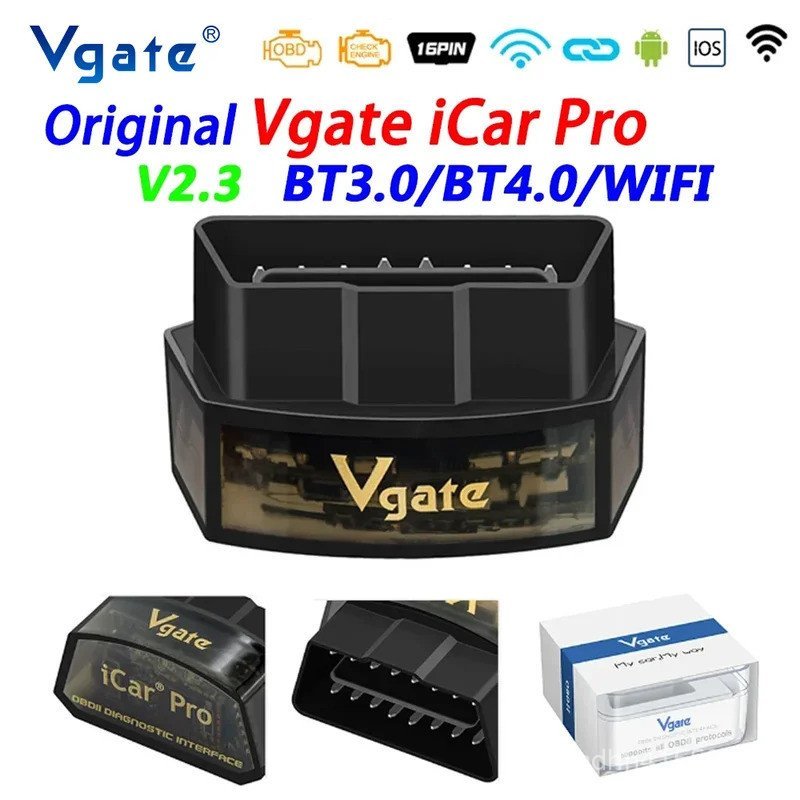 Vgate iCar Pro ELM327 OBD2 เครื่องสแกนเนอร์ WIFI บลูทูธ 4.0 บลูทูธ 3.0 สําหรับ Android/IOS รถรหัส OB