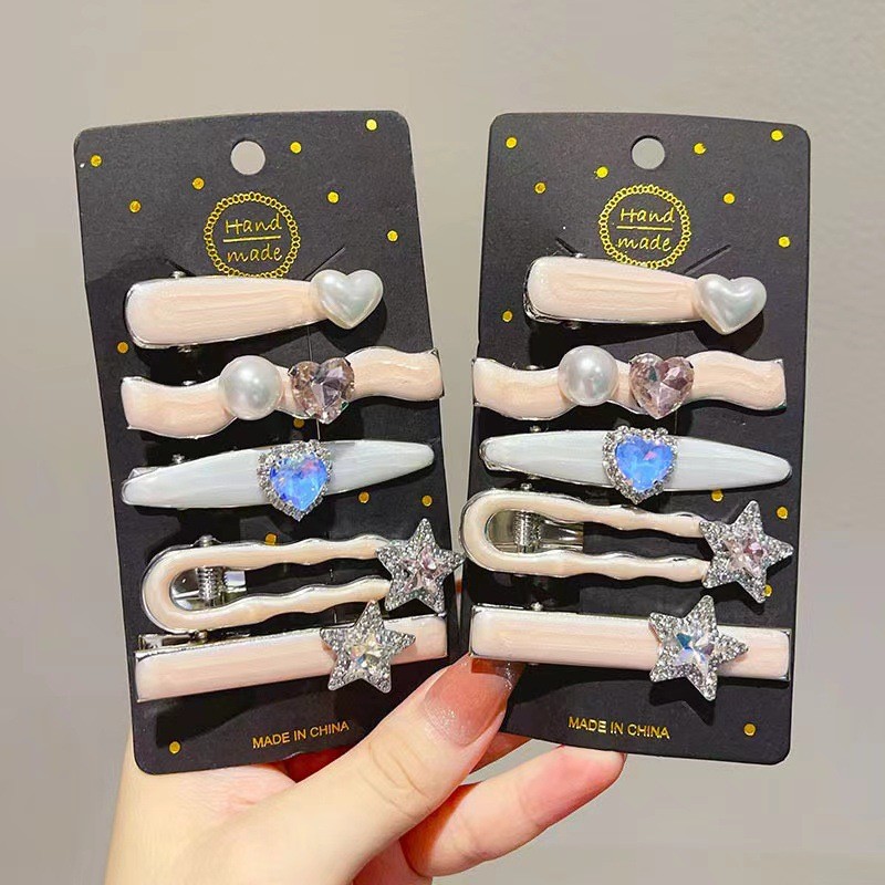 High-End Pink Series Galaxy Fine กระพริบ Bangs คลิป
