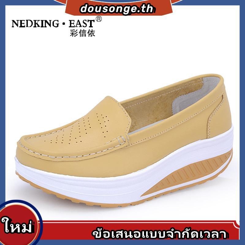 Women's Shoes White Nurse Shoes Swing Work Single Shoes Lady's Heel Platform Shoes