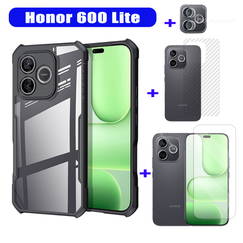 Honor 600 Lite เคสโทรศัพท์กันกระแทก Honor 400 Lite X9D X7D X7C X8D กระจกนิรภัยป้องกันหน้าจอ + ฟิล์มเ
