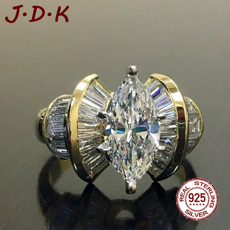JDK 18K Gold Zircon Ring เครื่องประดับแฟชั่นสตรีใหม่