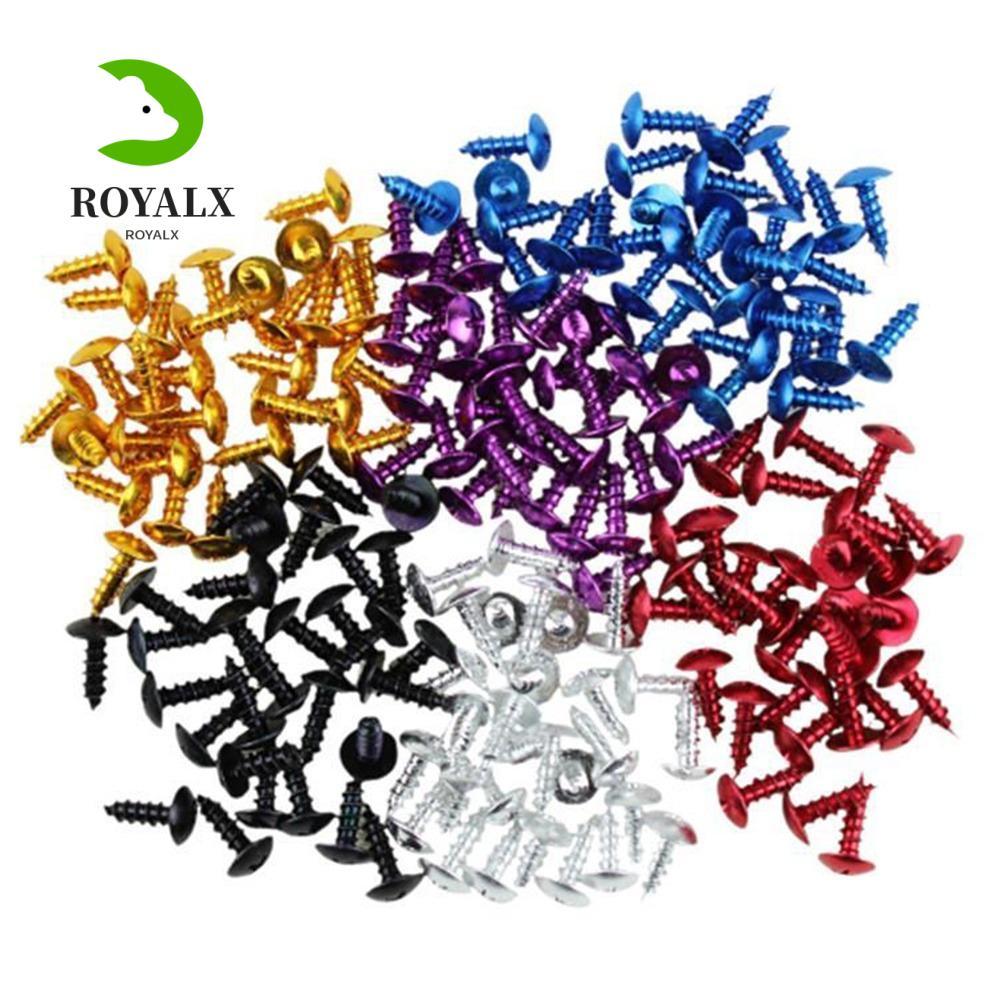 ROYALX 30PCS ชุดสลักเกลียวตกแต่ง,อลูมิเนียม Universal Self-Tipping สกรู, Body Repair M5x16 สกรูรถจักรยานยนต์ที่มีสีสันสําหรับรถมอเตอร์ไซด์/จักรยาน