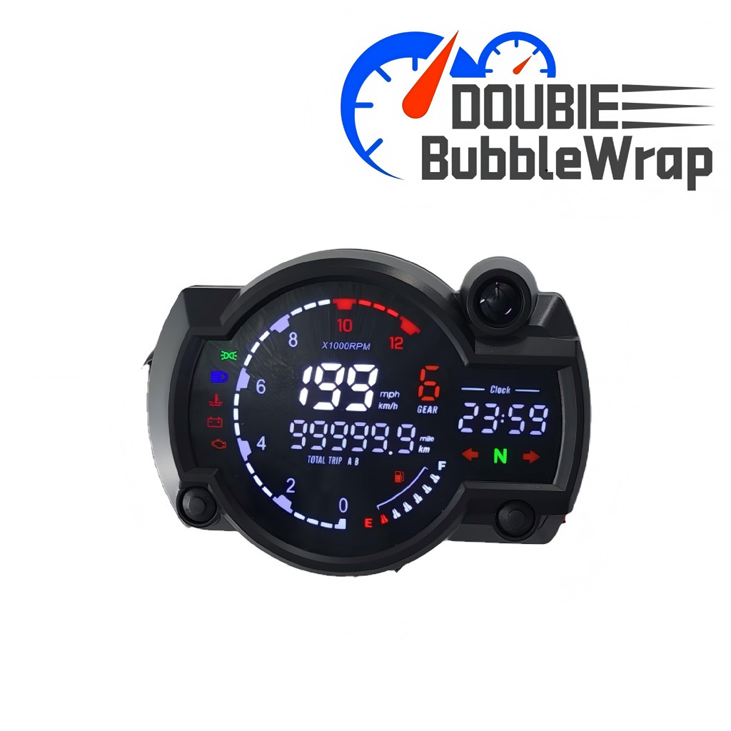 เครื่องวัดความเร็วดิจิทัล LED RX2N ATV LCD พร้อมเซนเซอร์วัดรอบเครื่องยนต์ 15000rpm สําหรับ Yamaha Honda 50cc-200cc