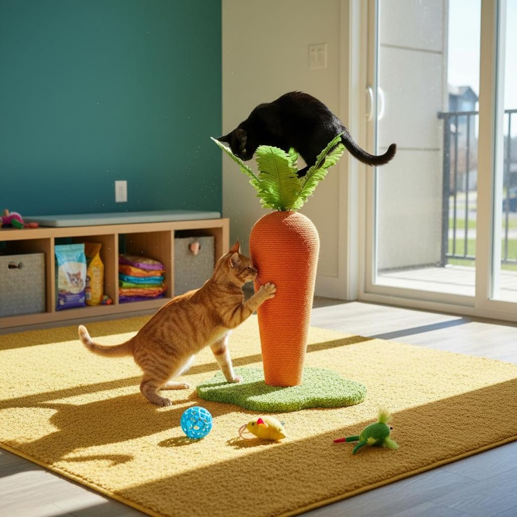 Wear-Resistant Carrot Cat Scratching Post Low-Shedding Carrot Scratching Post ยาวนานสําหรับแมวในร่ม,