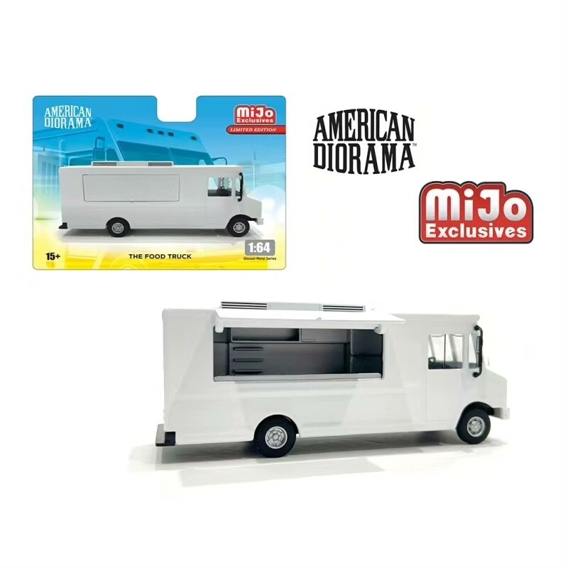 American Diorama AD 1: 64 THE FOOD TRUCK Food Dining Car White Plain Car MIJO Exclusive Vehicle Bran