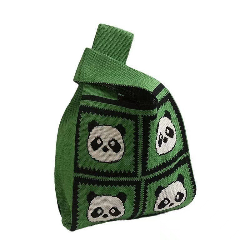 Four Palace Panda กระเป๋าถักโรงงานกระเป๋าถัก Tote Bag Chongqing กระเป๋าแพนด้าสไตล์ใหม่ของที่ระลึกถัก