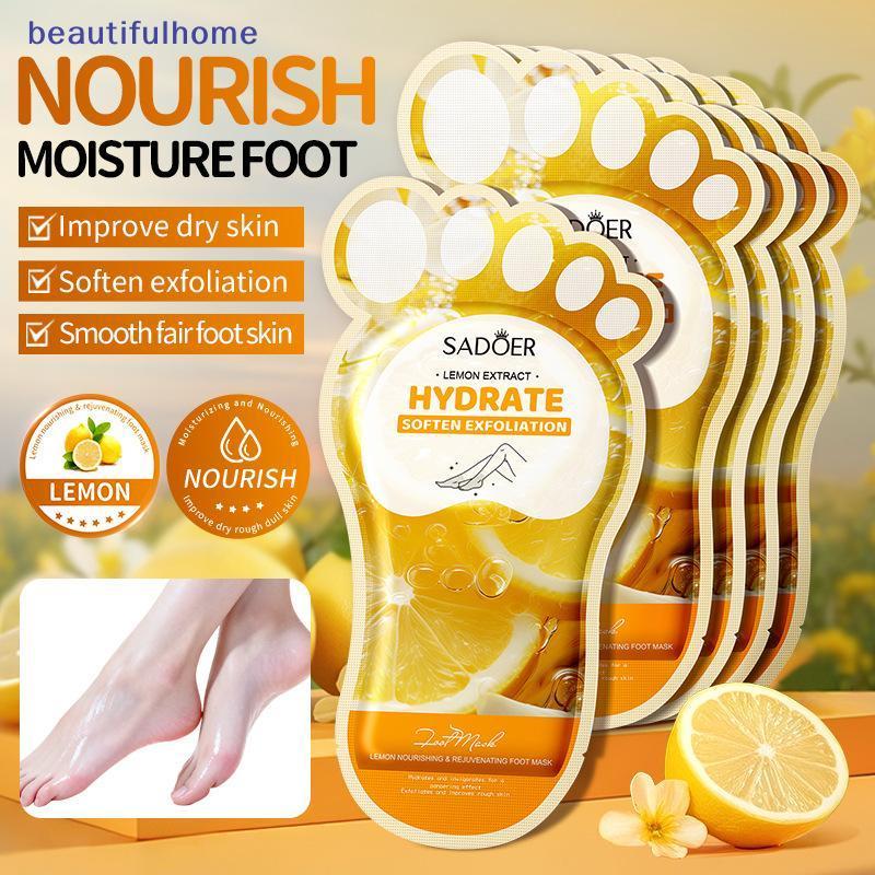 [ใหม่] SADOER Lemon Foot Mask Moisturizing Whitening Foot Peeling Mask Anti-aging Exfoliating Feet P