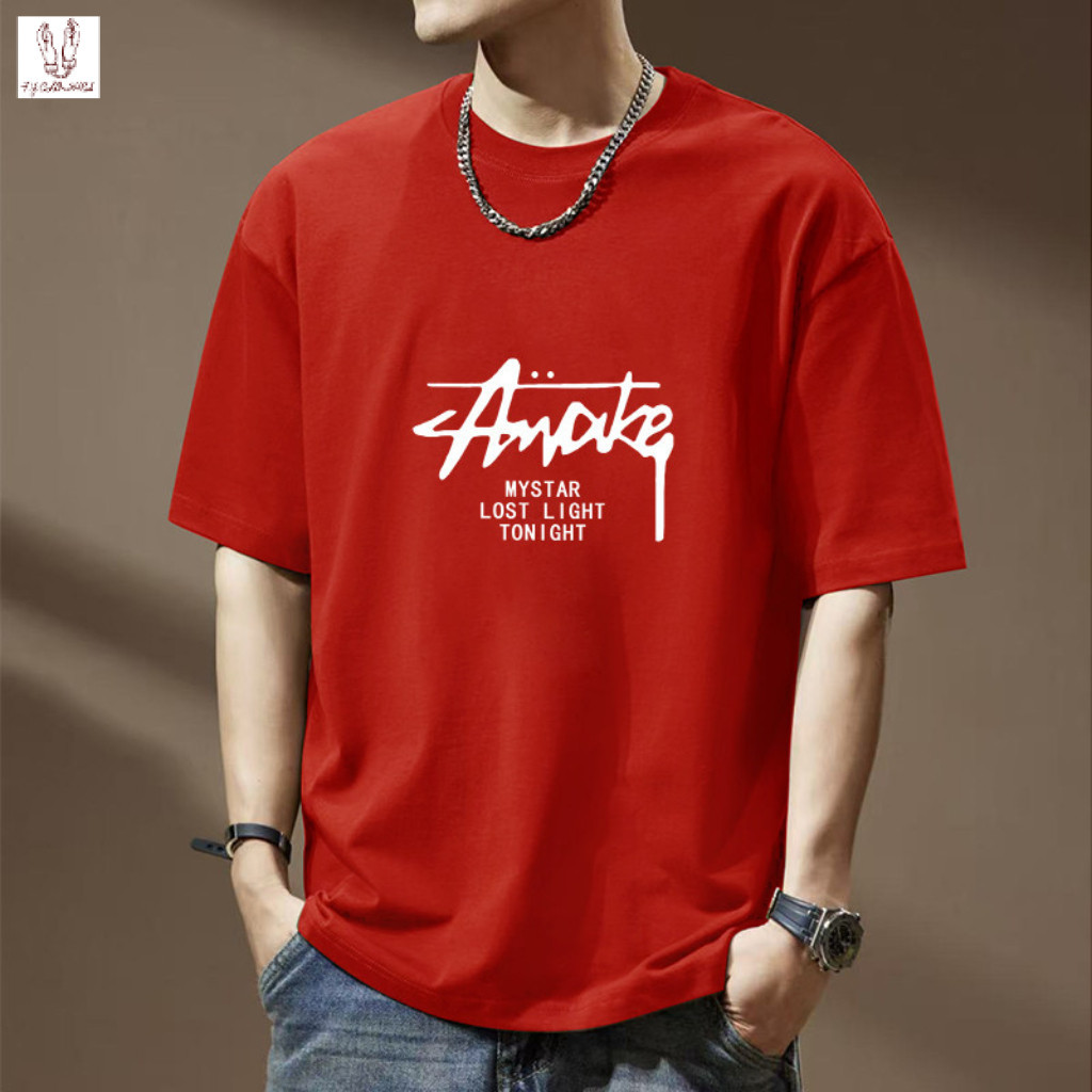 เสื้อยืดแขนสั้นผู้ชาย สไตล์ฤดูร้อน ทรงหลวม เรียบง่าย ใช้งานได้หลากหลาย เสื้อแขนสั้นคุณภาพสูง