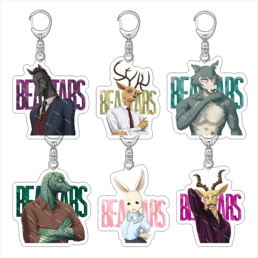 อะนิเมะ Beastars อะคริลิค Mica พวงกุญแจ Legoshi Louis Haru ตัวอักษรตกแต่งสําหรับแขวนกระเป๋านักเรียน,