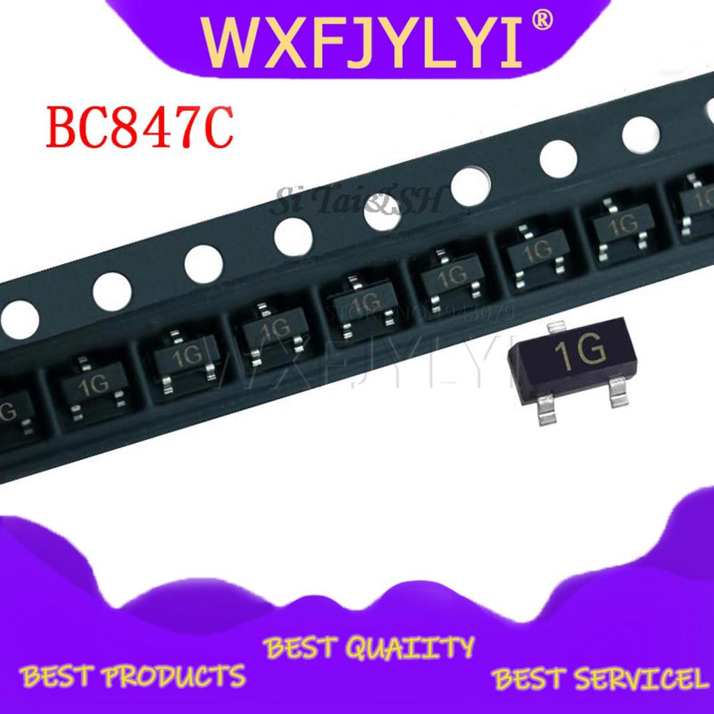 100PCS BC847C SOT23 BC847 447C SOT SMD SOT-23 1G ทรานซิสเตอร์ใหม่