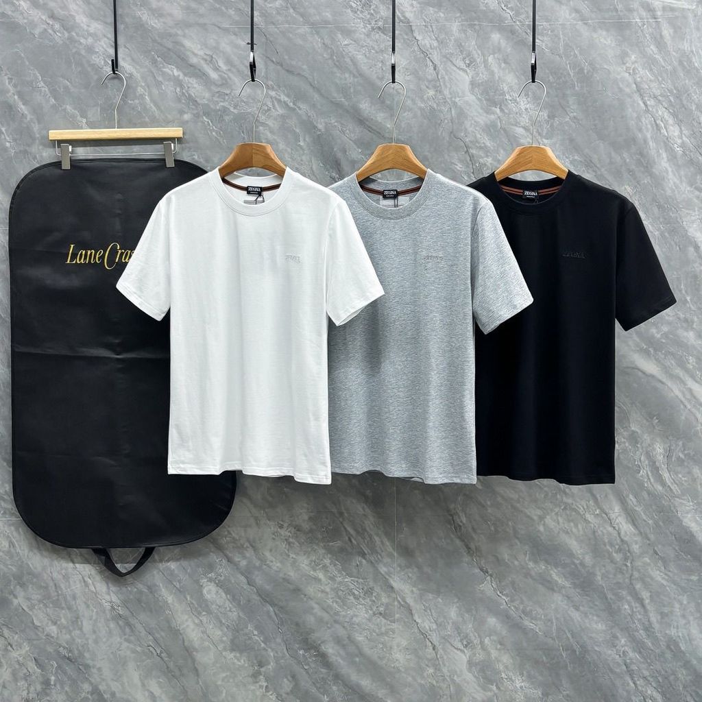 8V8G Zegna New Summer Men's Round Neck Couple Short Sleeve American Style T Loose-fitting casual ver