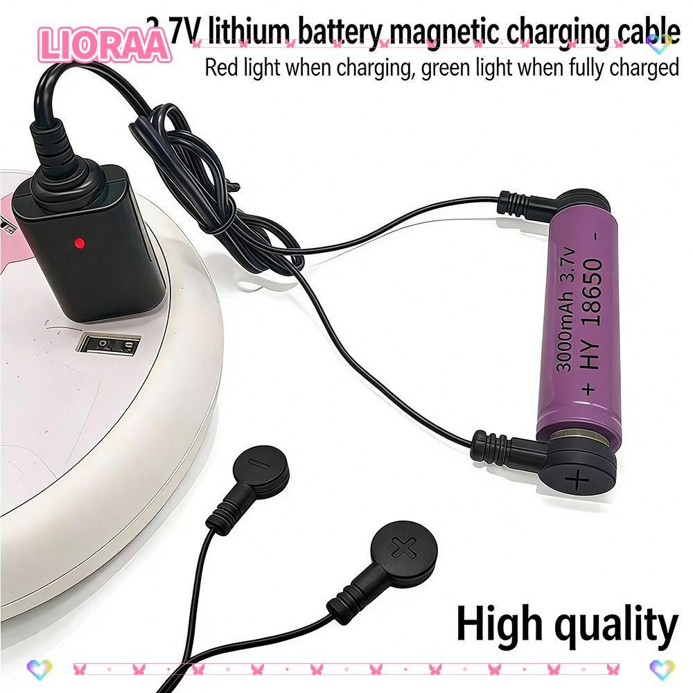 ลิโรร่า‌สายชาร์จแบตเตอรี่ 1 ชิ้น,เครื่องชาร์จแบตเตอรี่ลิเธียมแม่เหล็กสากล,USB 3.7V 4.2V เครื่องชาร์จแม่เหล็ก USB สําหรับ 18650 16340 26650 แบตเตอรี่
