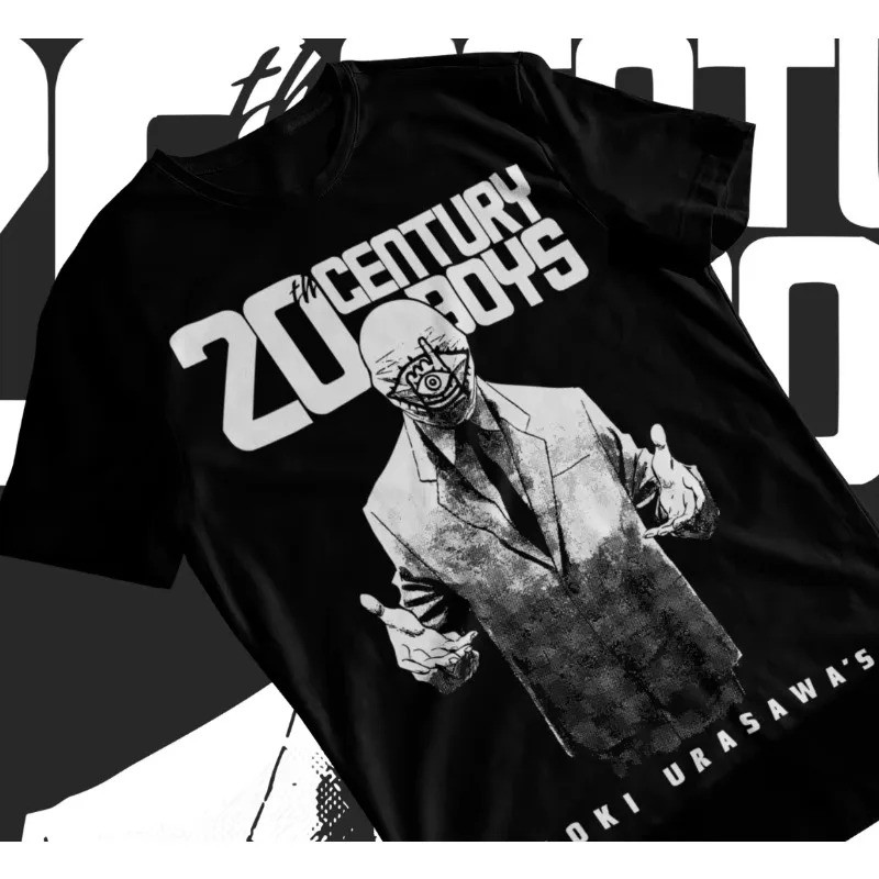 เทรนด์สินค้า คอสเพลย์ เสื้อยืดลาย Naoki Urasawa จากอนิเมะ 20th Century Boys สีดำขาว เนื้อผ้านุ่ม ใส่ได้ทุกเพศทุกวัย ทุกข