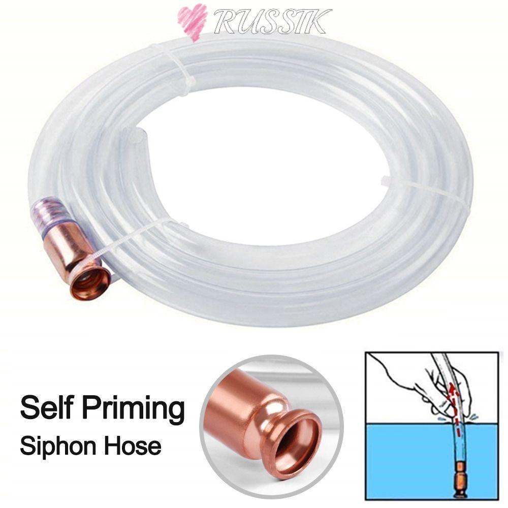 ROUSSIK Safety Self Priming Siphon, ความยาว 1-5M Multi-Purpose Siphon ท่อ, แก๊ส Siphon Transparen ปั๊มเบนซิน/แก๊ส//น้ํา Transfer