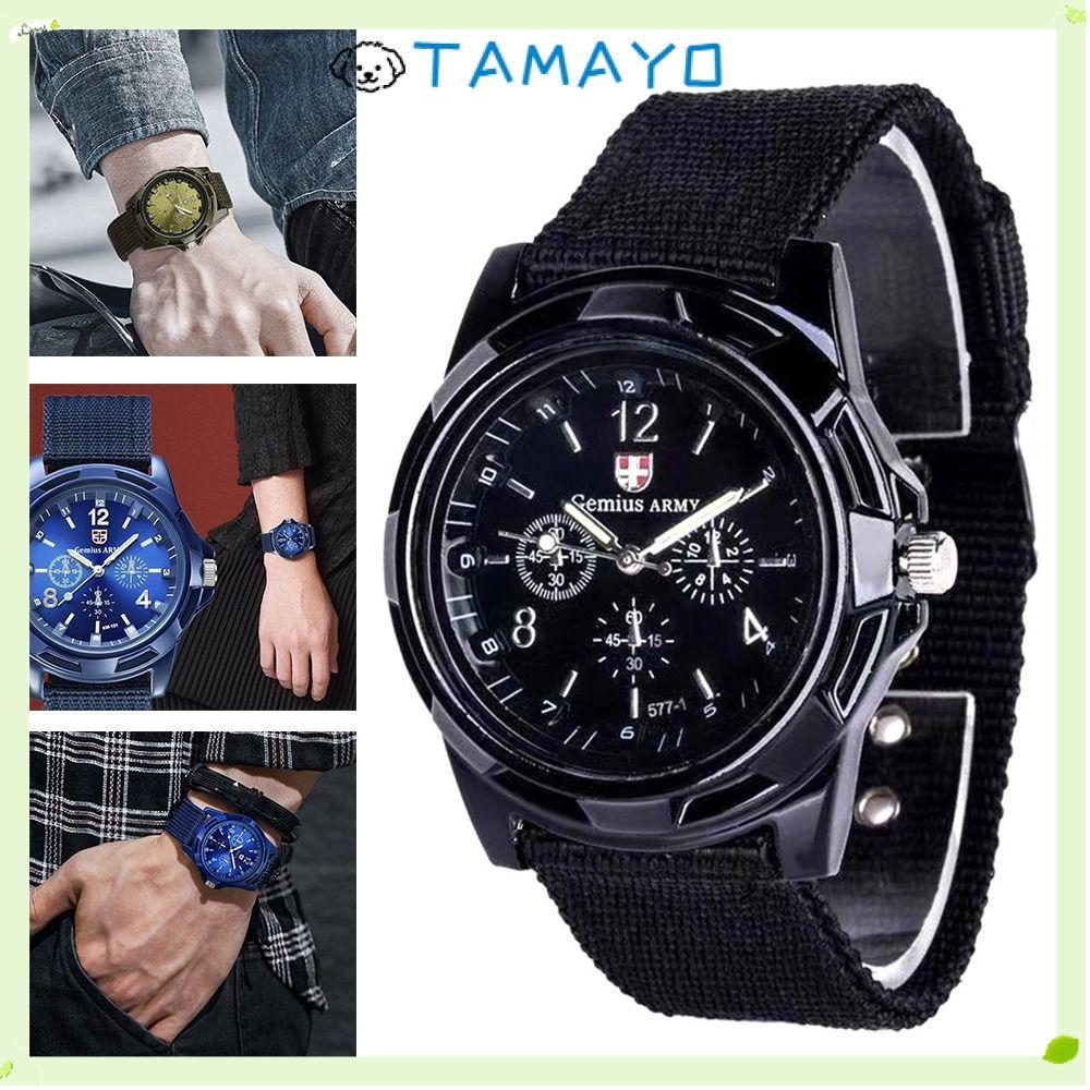 TAMAYO Gemius Swift นาฬิกา, สายไนลอนถัก Night Light นาฬิกาสปอร์ต, แฟชั่นทอ Band สายไนลอน Swiss Quartz นาฬิกาควอตซ์ Night Time