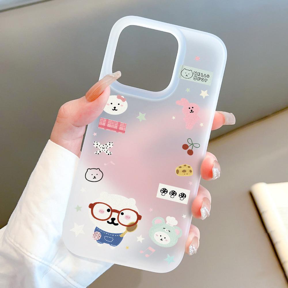 White Bear เคสมือถือ for Samsung A34 A53 A54 A55 S25 ULTRA A07 A36 A56 A17 A05S A16 A06 A15 A35 A26 S26 S24 FE แบบนุ่ม