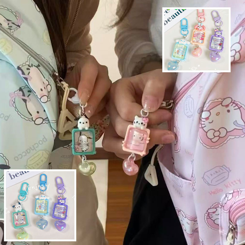 SANRIO ภาพใหม่ ซานริโอ พวงกุญแจการ์ตูนน่ารักกระเป๋านักเรียนจี้พวงกุญแจ