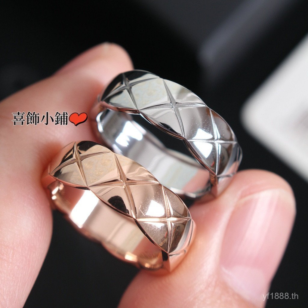 Spike Thin Diamond Pattern Au750 Rings สำหรับคู่รัก