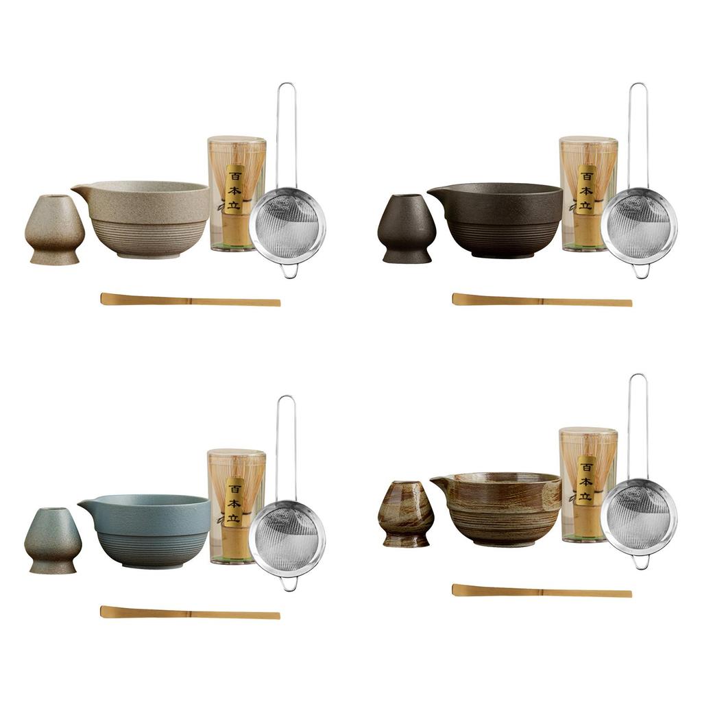 [mibum01eb] ชามเซรามิคพร้อม Spout And Matcha Whisk Holder สําหรับพิธีชงชาแบบดั้งเดิม