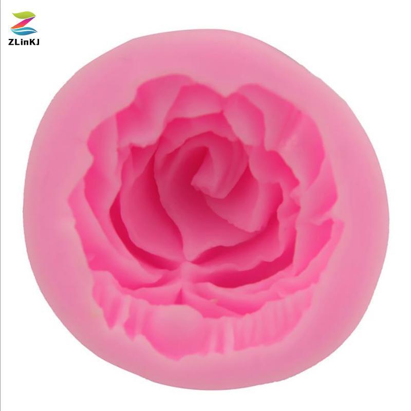 ZLinKJ 3D ดอกไม้ Rose รูปร่างซิลิโคน Fondant สบู่เค้กแม่พิมพ์ Cupcake เบเกอรี่เครื่องมือใหม่