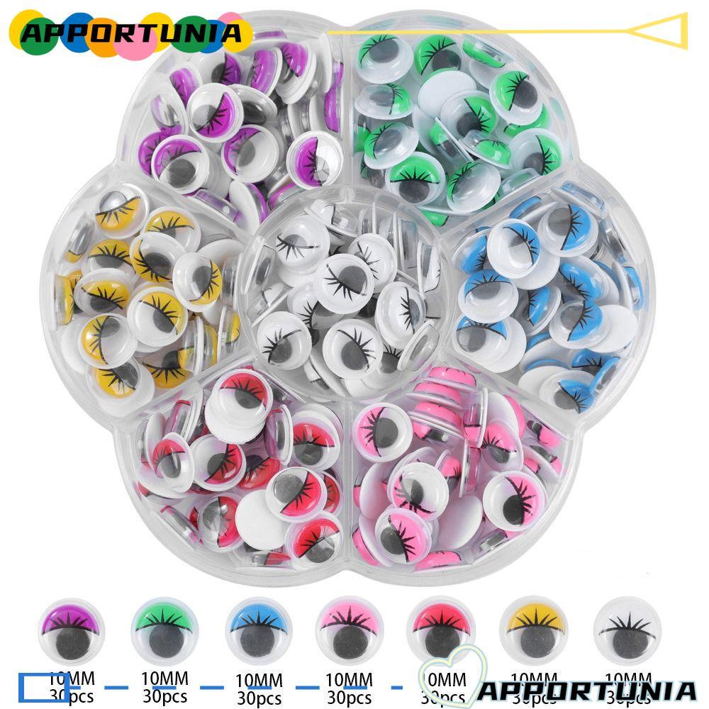 Apportunia 210 ชิ้น Self-Adhesive Wiggly Eyes DIY สำหรับตุ๊กตาและการ์ตูนสัตว์
