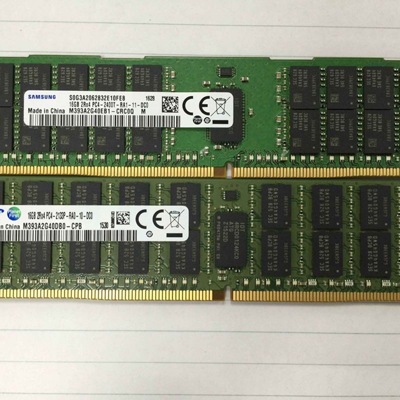 เซิร์ฟเวอร์เดิมแถบหน่วยความจำ DDR4 16G 2RX4 PC4 2400T-RA1-11-DCO