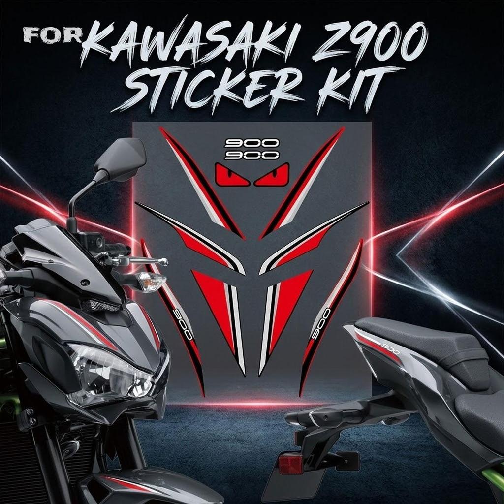 KAWASAKI สําหรับ คาวาซากิ Z900 สะท้อนแสงไวนิลห่อ-ความละเอียดสูงความปลอดภัยกราฟิกขี่สติ๊กเกอร์รูปลอก