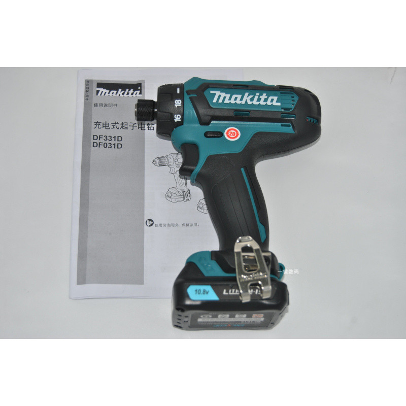 Makita Makita DF333D 031D TD110D สว่านแบบชาร์จไฟได้ไฟฉายไร้สาย Impact Batch ไขควงไฟฟ้า