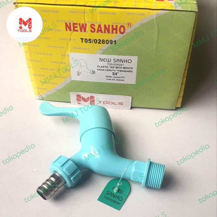 SANHO Garden PVC Faucet 3/4" Crank - ใหม่ SANHO PVC Garden Faucet Crank