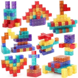 พร้อมส่ง 38/68PCS ลูกบาศก์รูบิคแม่เหล็ก DIY ใส ของเล่นเพื่อการศึกษา ของเล่นเด็ก