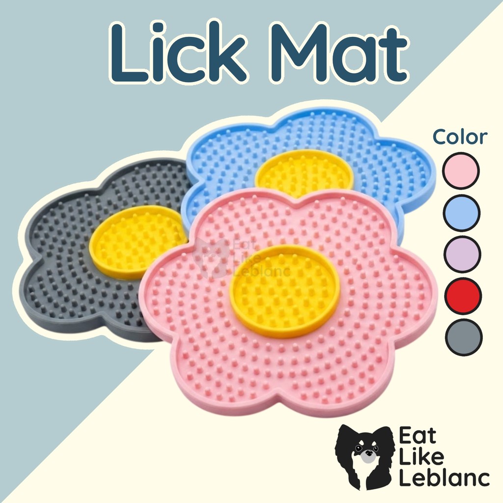 Lick Mat-Slow Feeder จานซิลิโคนชะลอการกิน สำหรับแมวทุกสายพันธุ์ รุ่นดอกไม้ LM08