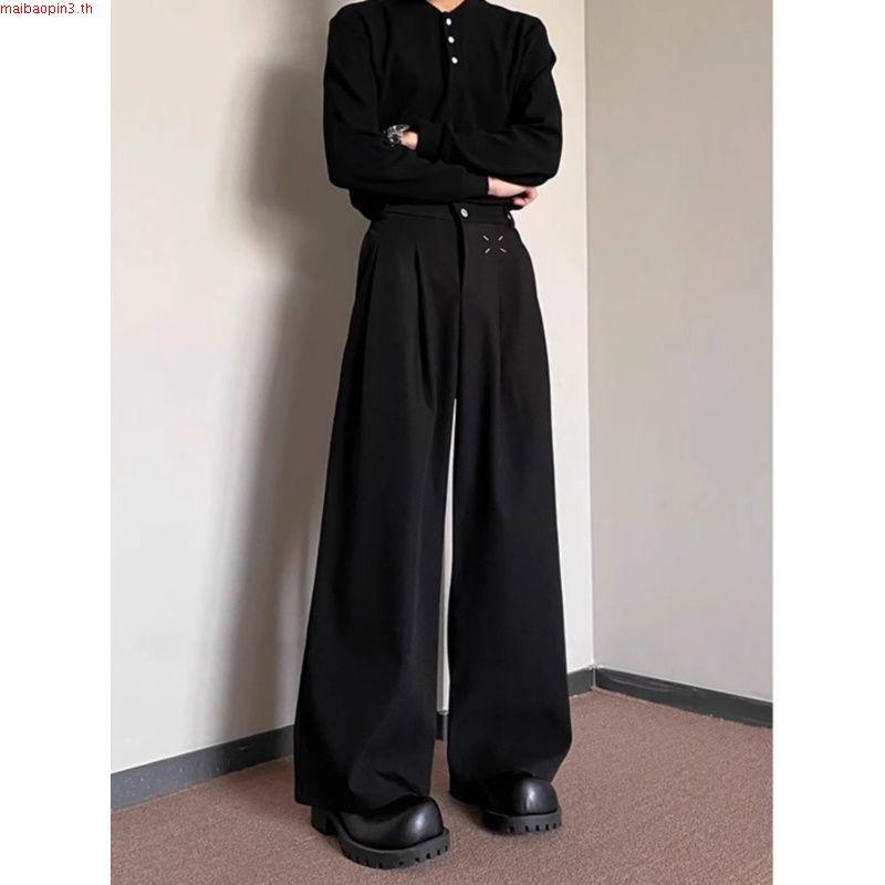 Simple Wide-Leg Pants Men'S Straight-Leg Slacks Loose Pants Men