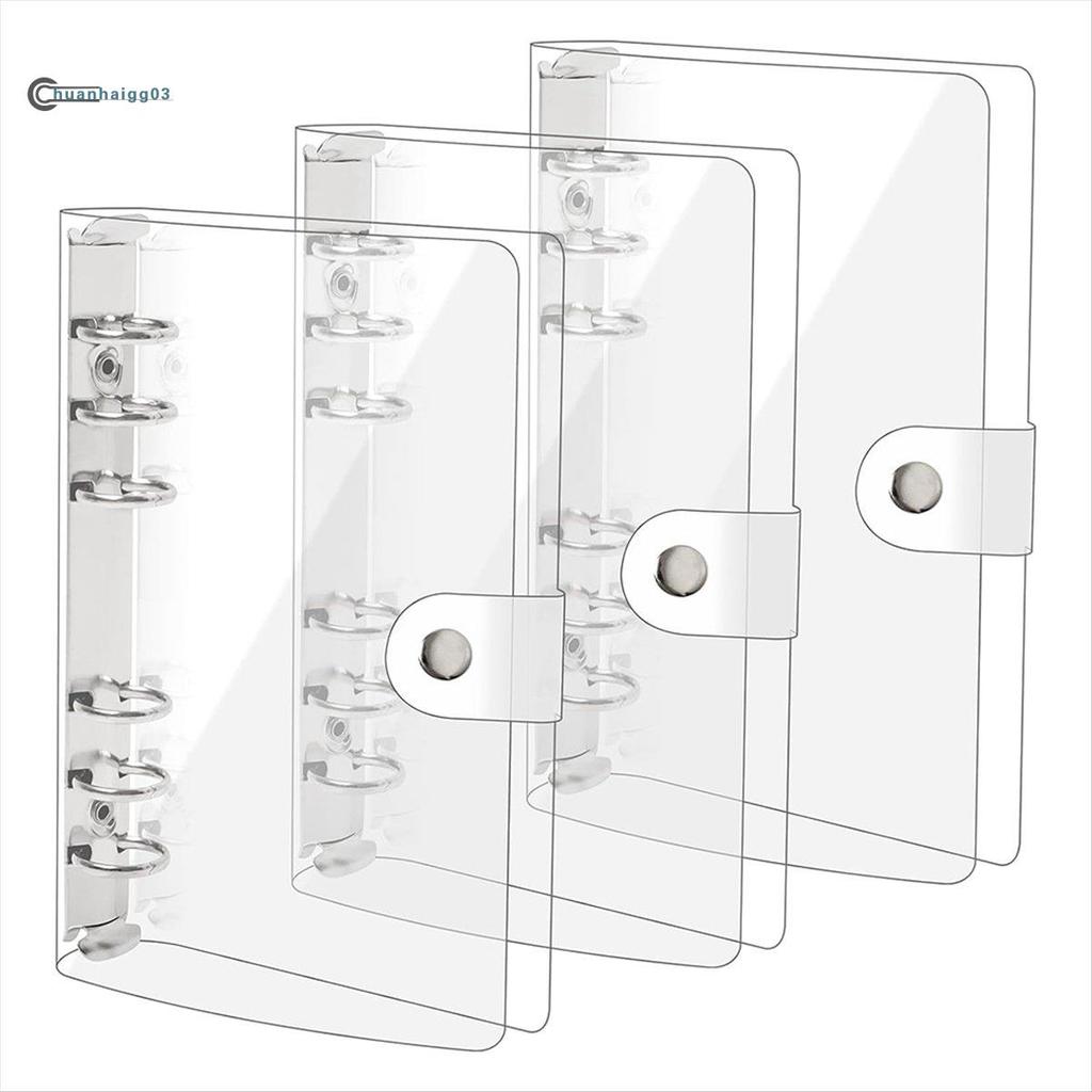 (chuanhaigg03) 3 แพ็ค A6 PVC นุ่มโปร่งใส 6 แหวน Binder ฝาครอบ Clear Binder โน้ตบุ๊ค A6 Binder สําหรั