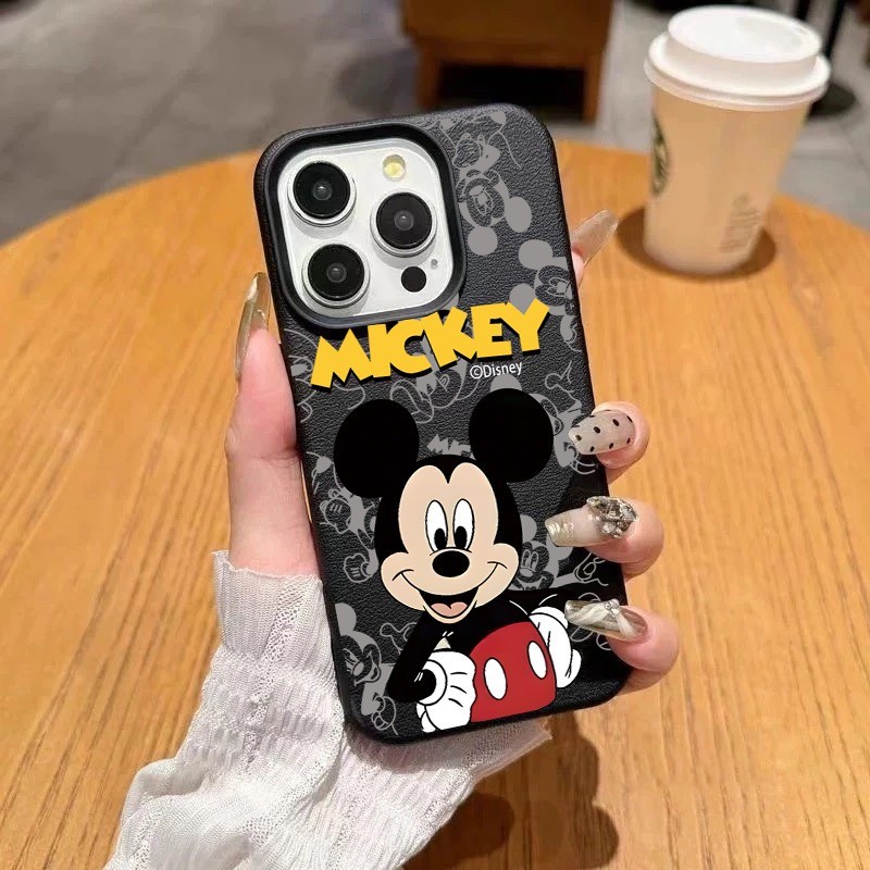 นุ่มและกันกระแทก หนัง เคสไอโฟน สำหรับ iPhone 16 15 PROMAX 14 13 PRO 12 11 Pro Max XR XS 7 8Pมิกกี้ครอบงำ - รูปที่ 2