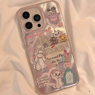 เคสไอโฟน15 13 สำหรับ iPhone 11 16 13 15 14 12 Pro Max 7 16 8 15 14 Plus XR X XS Max 2022 ปกแมวมารีหวานน่ารัก