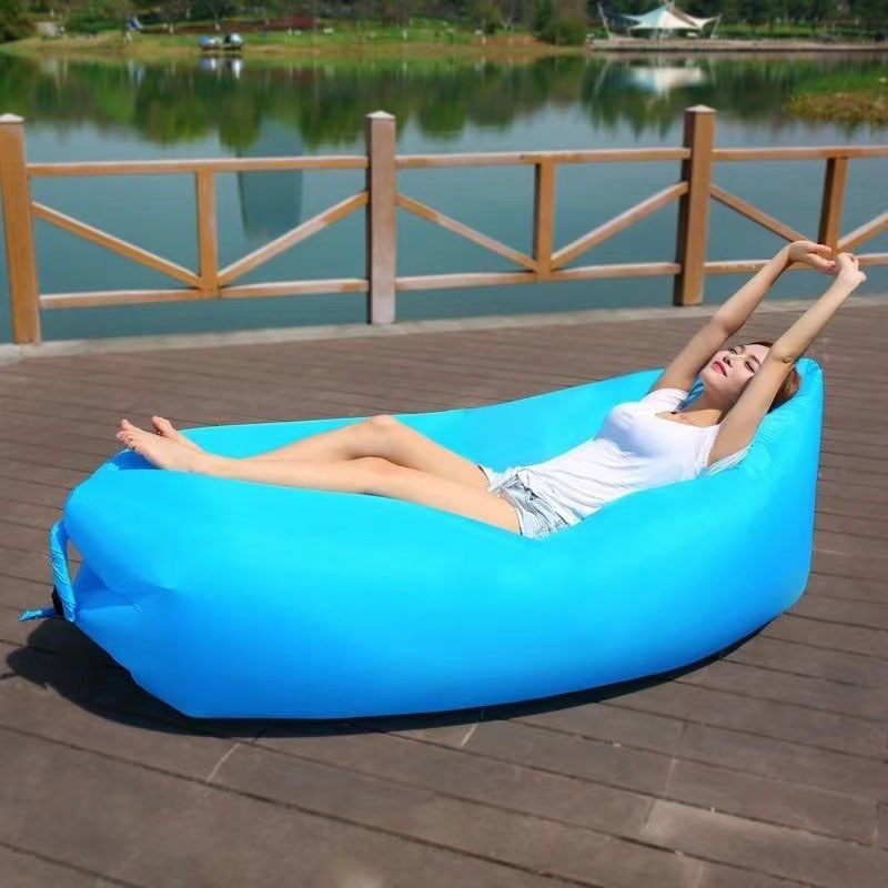 Portable Lazy Inflatable Sofa - Outdoor & Indoor Foldable Air Mattress, Quick-Fold Sofa Bed for Lunc